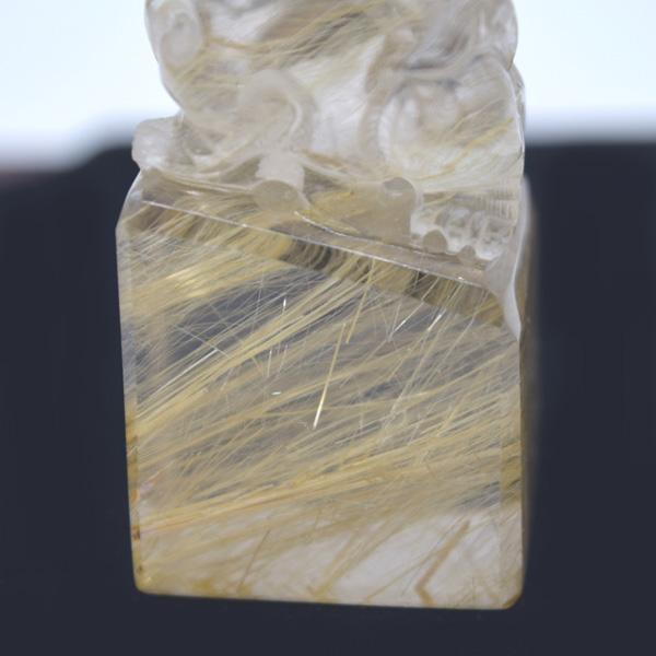 貔貅の置物 ヒキュウ ルチルクオーツ 金針水晶 正方形台座 5cm 天然石製 パワーストーン |  | 11