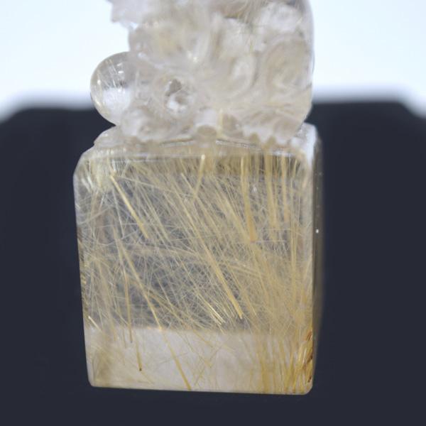 貔貅の置物 ヒキュウ ルチルクオーツ 金針水晶 正方形台座 5cm 天然石製 パワーストーン |  | 12