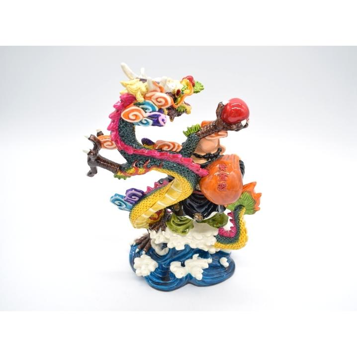 布袋様と龍の置物 樹脂製 26cm 笑佛 笑い仏 竜 : 横浜中華街龍 - 通販