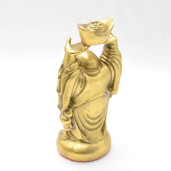 笑佛 布袋 置物 銅製 19cm 縦型 笑い仏 元宝持ち |  | 02