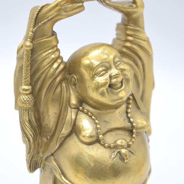 笑佛 布袋 置物 銅製 19cm 縦型 笑い仏 元宝持ち : 横浜中華街龍