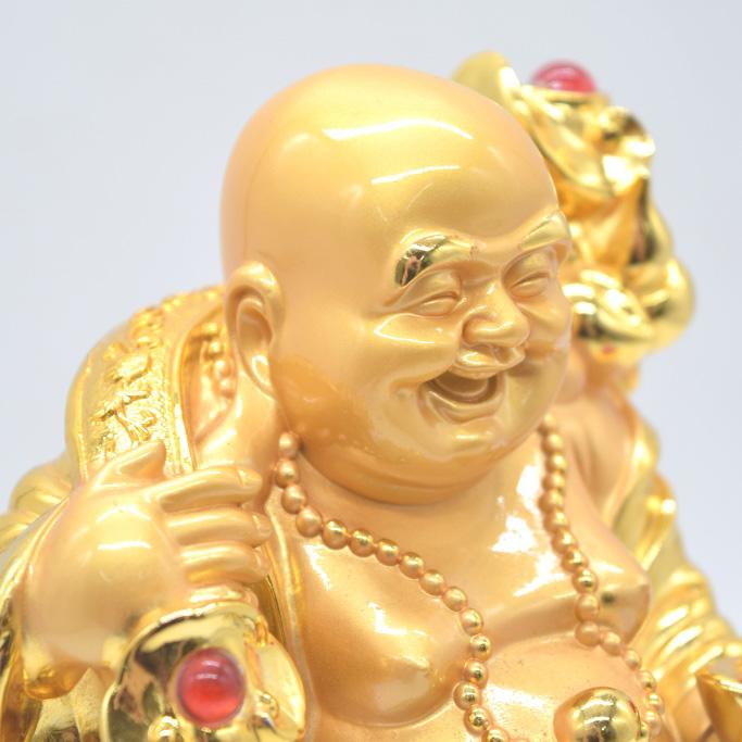 布袋様 置物 笑佛 笑い仏 龍 如意棒 台座付き 樹脂製 金色 25cm 布袋様 置物 笑佛 笑い仏 龍 如意棒 台座付き 樹脂製 金色 25cm
