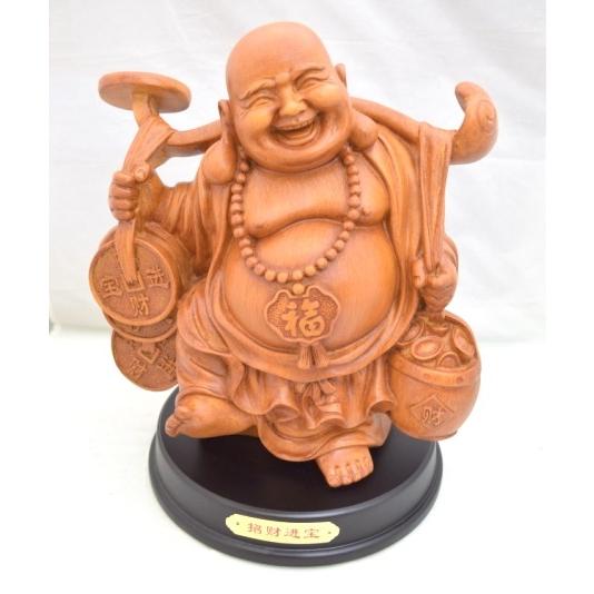 笑佛様 布袋 笑い仏 笑仏 龍 樹脂製置物 26cm 裕福 財運 富の