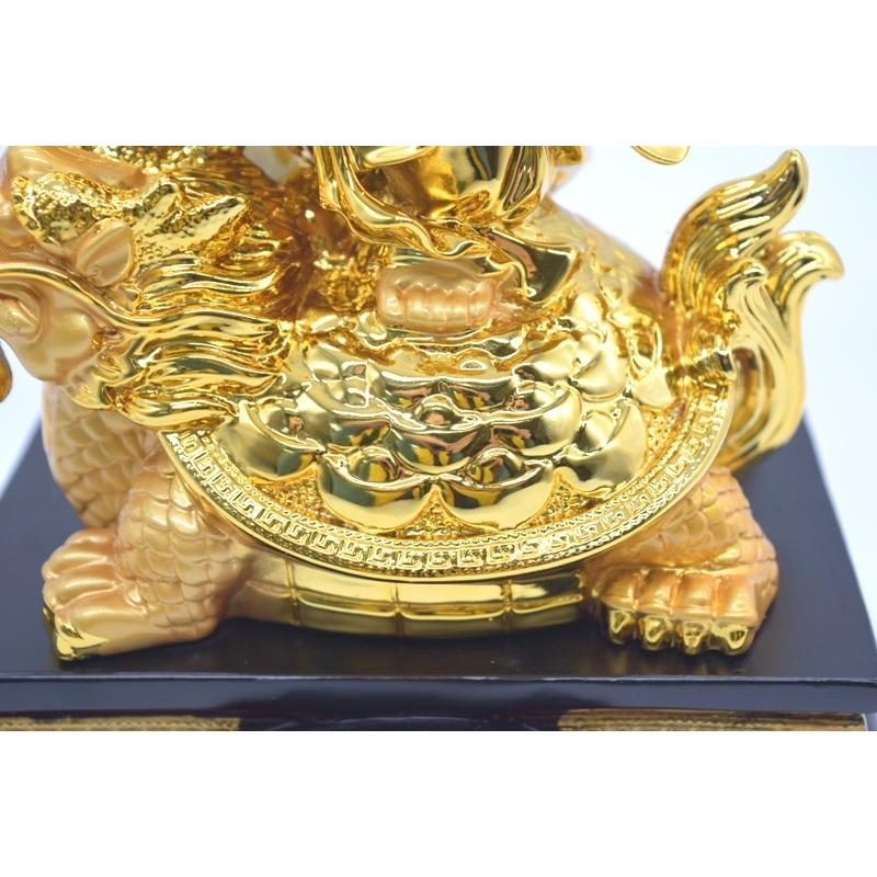 笑佛様 布袋 笑仏 龍亀 樹脂製置物 台座つき 笑佛様 布袋 笑い仏 笑仏 龍亀 樹脂製置物 ガラス台座付き 17cm