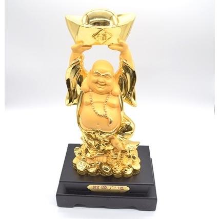 布袋様 置物 笑佛 笑い仏 元宝 樹脂製 台座付き 金色 特大 : 横浜中華