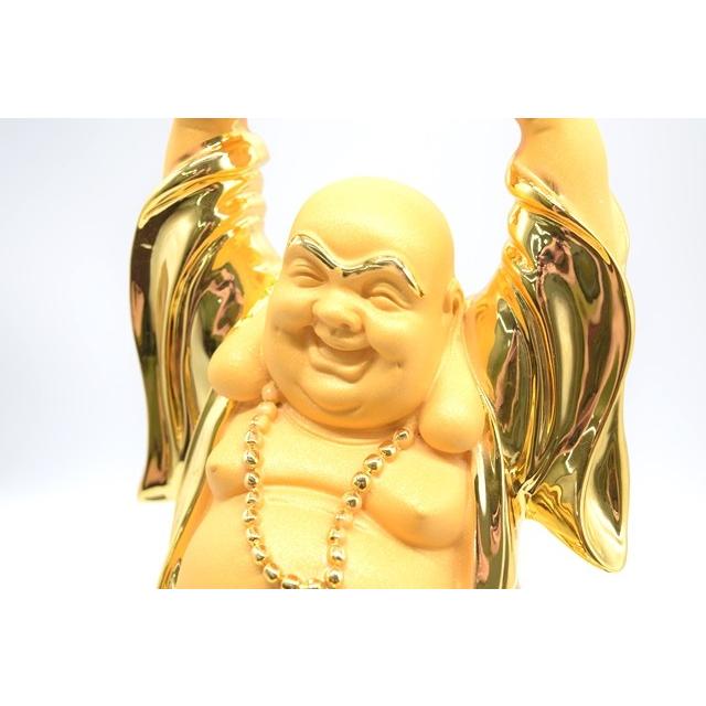 布袋様 置物 笑佛 笑い仏 元宝 樹脂製 台座付き 金色 特大 : 横浜中華