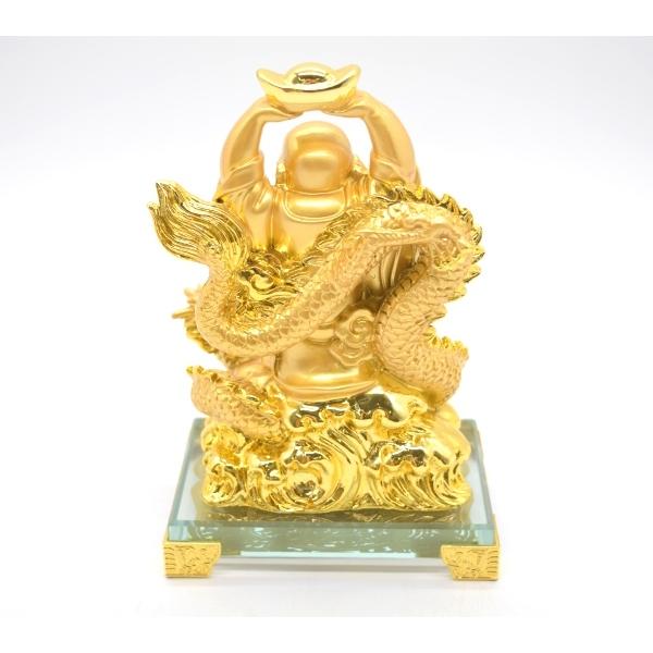 笑佛様 布袋 笑仏 龍 樹脂製置物 ガラス台座 笑佛様 布袋 笑い仏 笑仏 龍 樹脂製置物 ガラス台座付き 17cm : 横浜