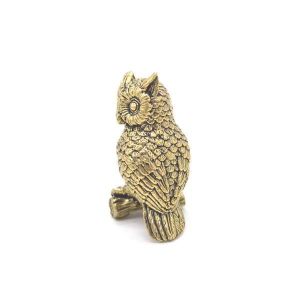 【メール便OK】梟 フクロウの置物 ミニチュアサイズ 5cm 金属製 ふくろう |  | 01