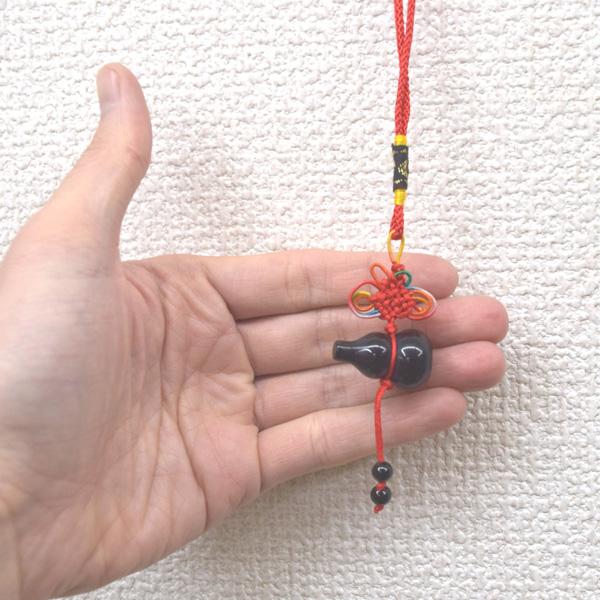 瓢箪 根付 オニキス 天然石製 ひょうたん 吊るし物雑貨 16cm |  | 02