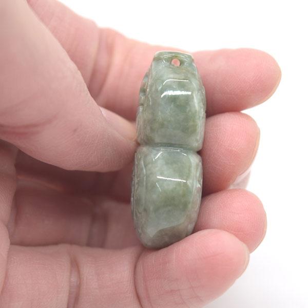 瓢箪 翡翠の置物 3.7cm 天然石製 2色から選べる 冨貴吉祥 ヒスイ