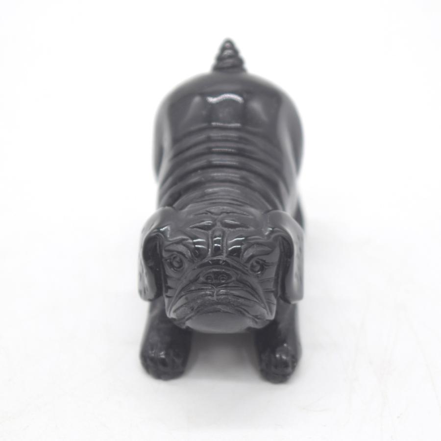 犬の置物 ブルドッグ オニキス 4cm 天然石製 : 横浜中華街龍
