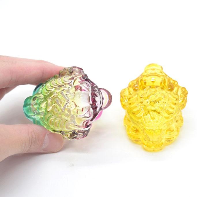 三脚蟾蜍 三本足 カエル 置物 樹脂製 4.5cm 二色から選べる 半透明 |  | 06