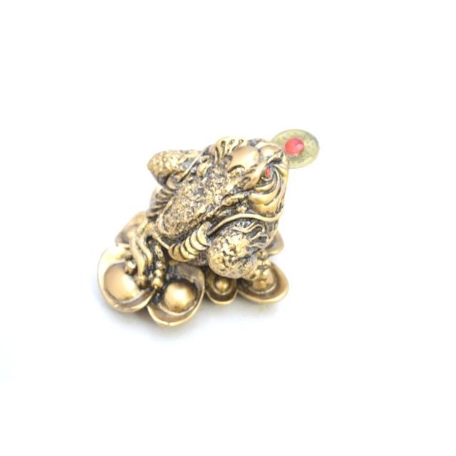 三脚蟾蜍 三本足 カエル 置物 樹脂製 6cm 銅風塗装 |  | 02