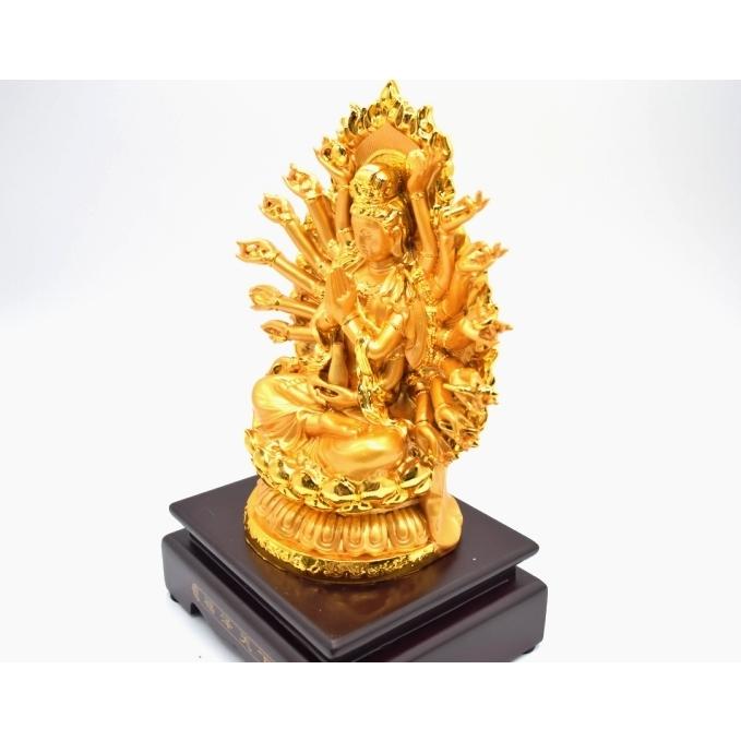 千手観音 仏像 樹脂製置物 台座付き 黄金色 大 : 横浜中華街龍 - 通販