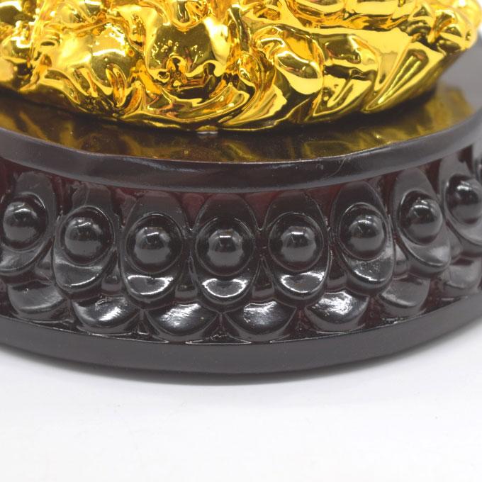 観音様 龍 樹脂製置物 元宝 円形台座 仏像 金色 32cm : 横浜中華 観音様 龍 樹脂製置物 元宝 円形台座 仏像 金色 32cm : 横浜中華