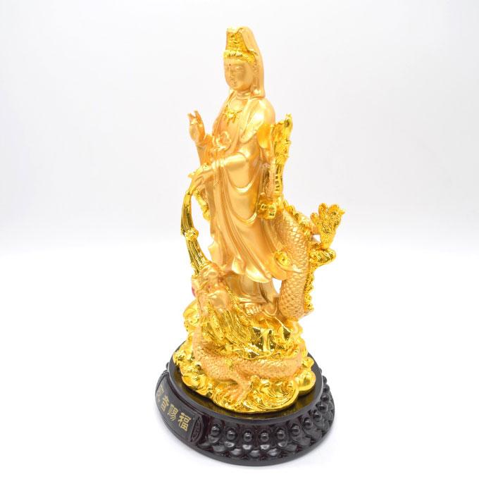 魚藍観音　菩薩　銅　仏像　彫刻　置物　風水　金運　骨董　インテリア　アンティーク 置物 黄金 千手観音菩薩 杖 両手 風水 置物 仏像 風水グッズ