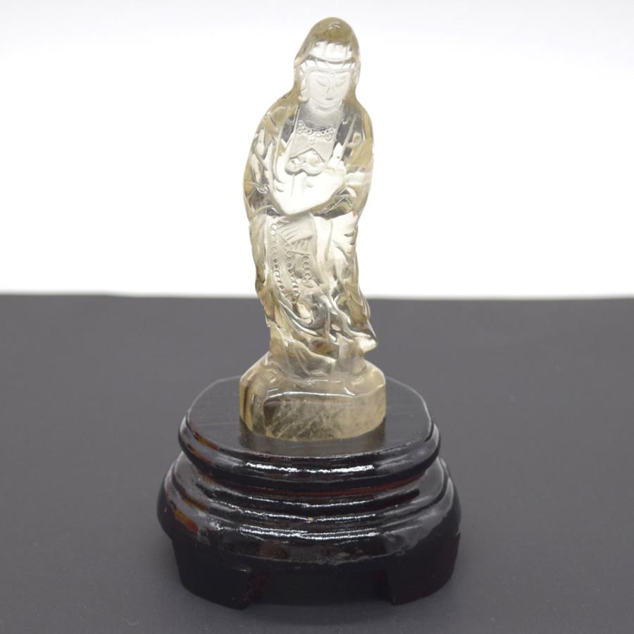仏像彫刻 天然石製 シトリン 黄水晶 観音菩薩 台座付き 13cm 仏像彫刻 天然石製 シトリン 黄水晶 観音菩薩 台座付き 13cm