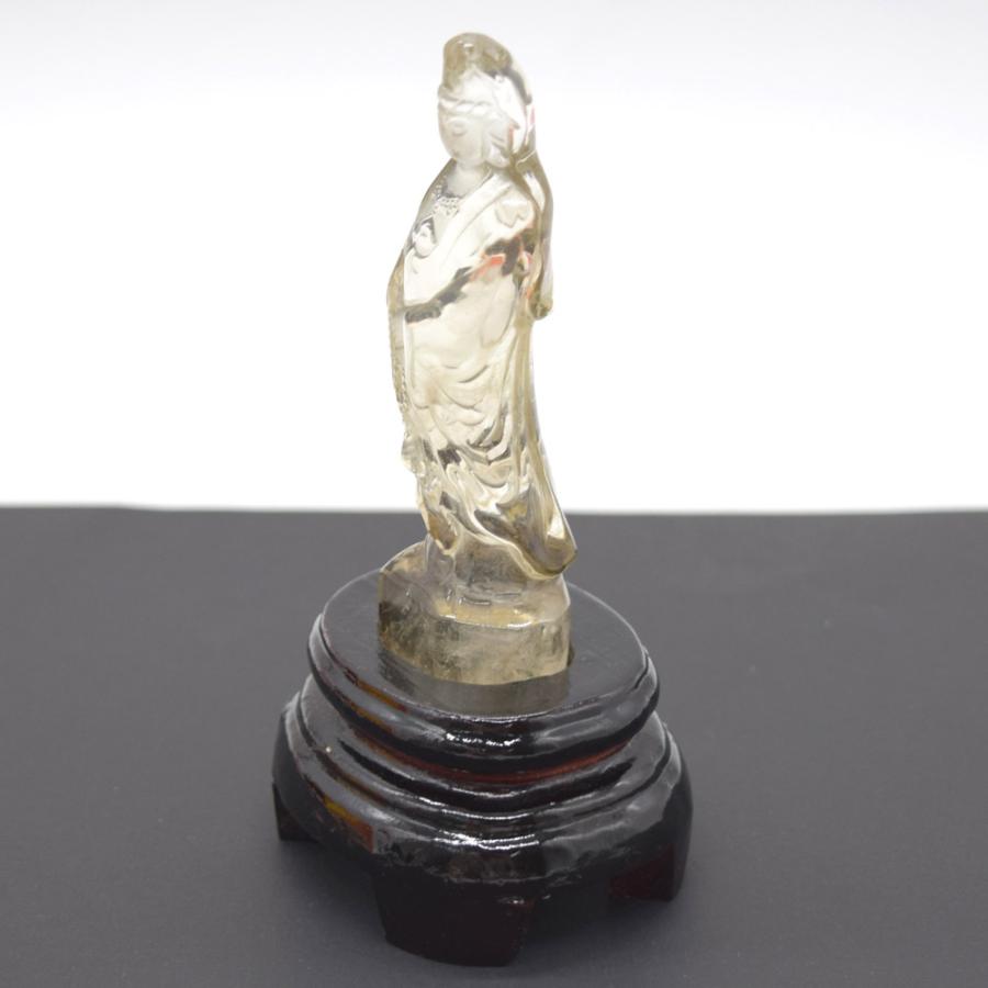 仏像彫刻 天然石製 シトリン 黄水晶 観音菩薩 台座付き 13cm 仏像彫刻 天然石製 シトリン 黄水晶 観音菩薩 台座付き 13cm