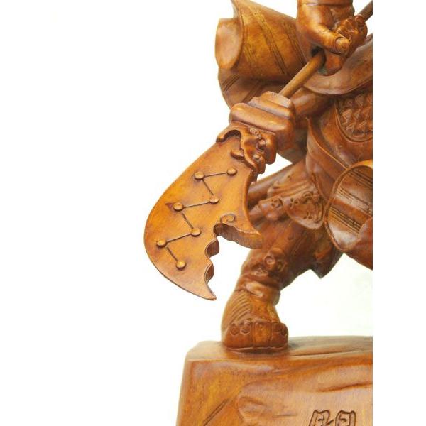 関羽 樹脂製置物 木彫り風 ビジネスの神様 開運 風水インテリア 大