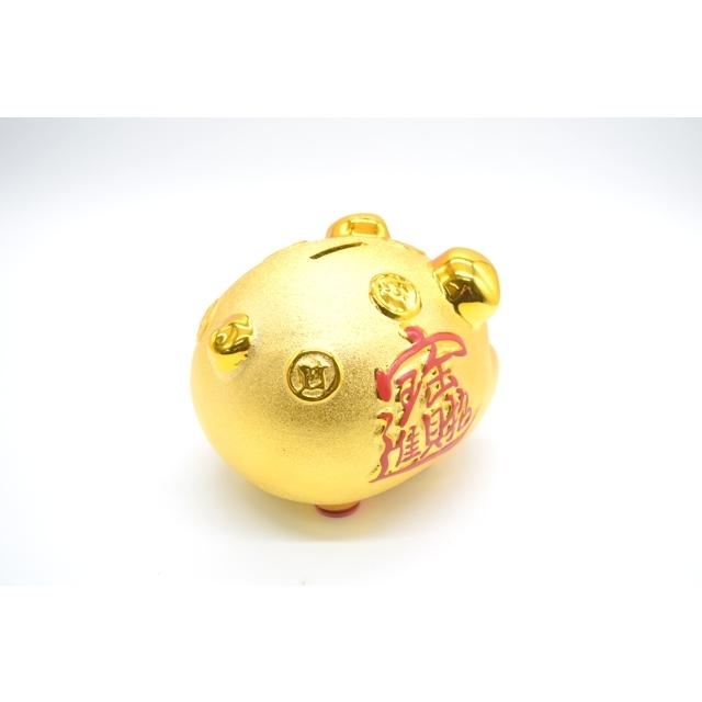 金ブタ 金の豚 貯金箱 招財 お多福顔 招財進宝 中 : 横浜中華街