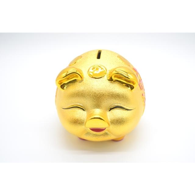 金ブタ 金の豚 貯金箱 招財 お多福顔 招財進宝 中 : 横浜中華街