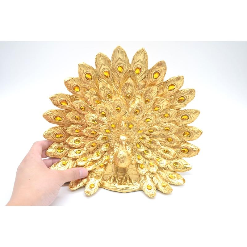孔雀 樹脂製置物 金色 24cm : 横浜中華街龍 - 通販 - Yahoo 孔雀 樹脂製置物 金色 24cm : 横浜中華街龍 - 通販 - Yahoo