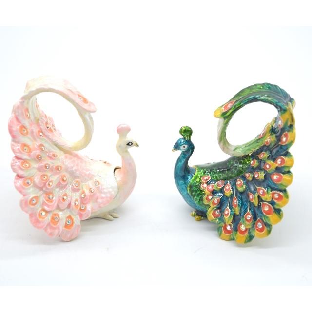 小物１ 七宝？ 孔雀デザインの金属製置物 つのがありません 小物1 七宝？ 孔雀デザインの金属製置物 つのがありません