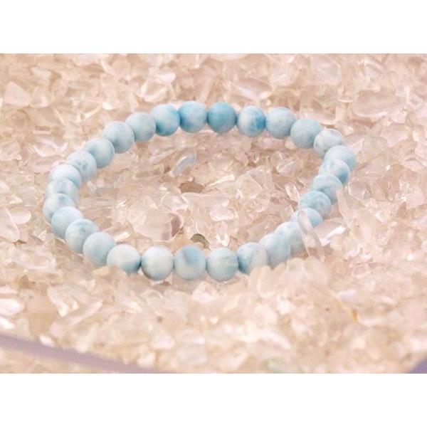 ラリマー 曹灰針石 パワーストーン 天然石ブレスレット 6mm玉 |  | 02