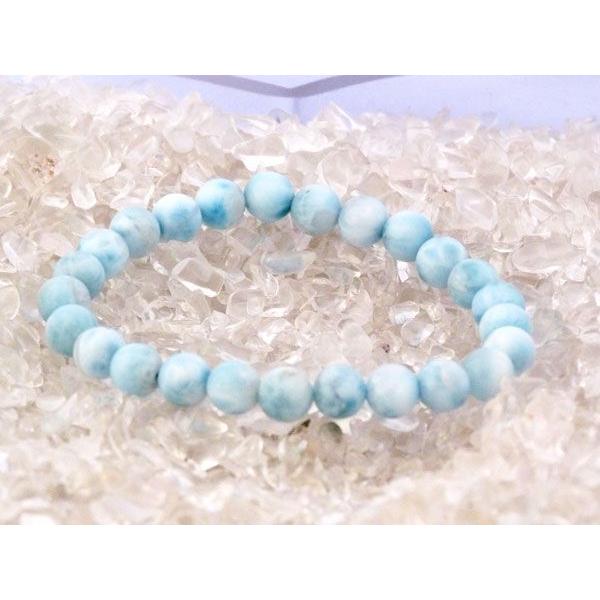 ラリマー 曹灰針石 パワーストーン 天然石ブレスレット 7mm玉 |  | 02