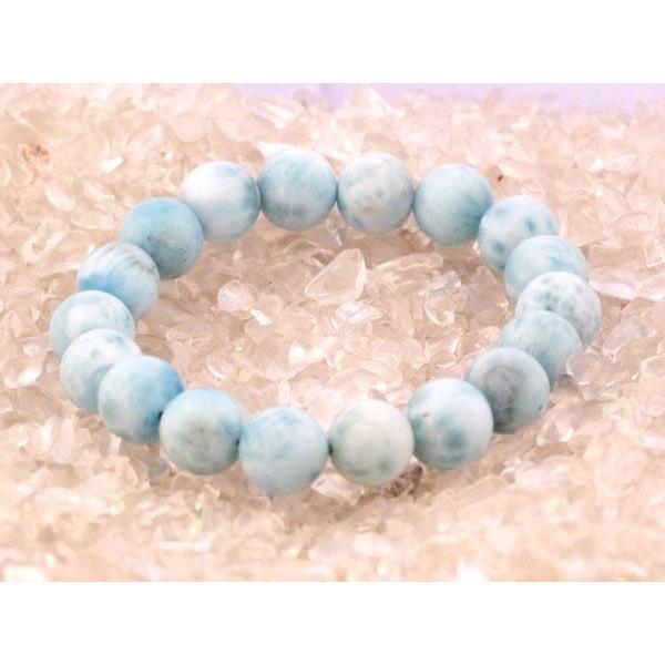ラリマー 曹灰針石 パワーストーン 天然石ブレスレット 10mm玉 |  | 02