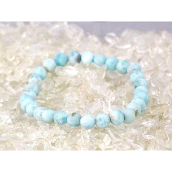 ラリマー 曹灰針石 パワーストーン 天然石ブレスレット 6mm玉 |  | 02