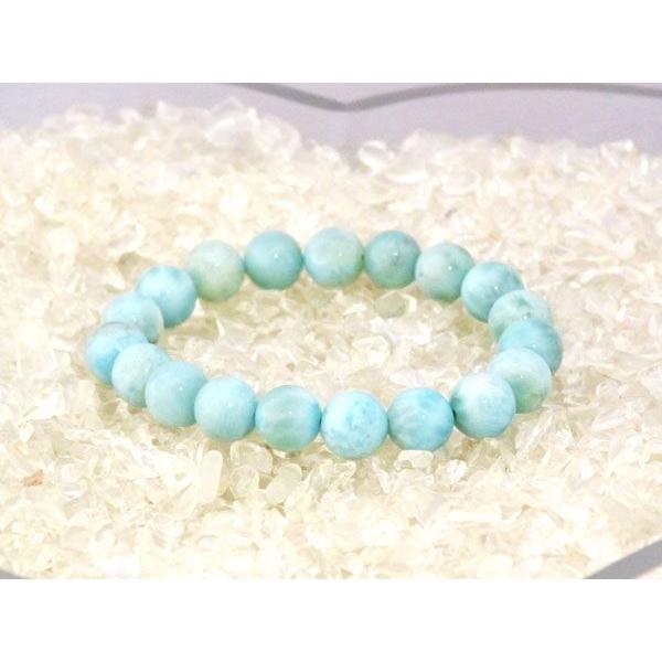 ラリマー 曹灰針石 パワーストーン 天然石ブレスレット 10mm玉 |  | 02