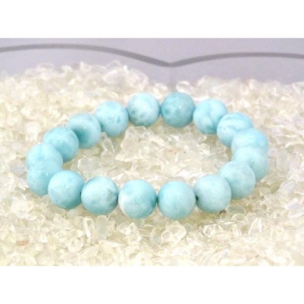 ラリマー 曹灰針石 パワーストーン 天然石ブレスレット 12mm玉 |  | 02