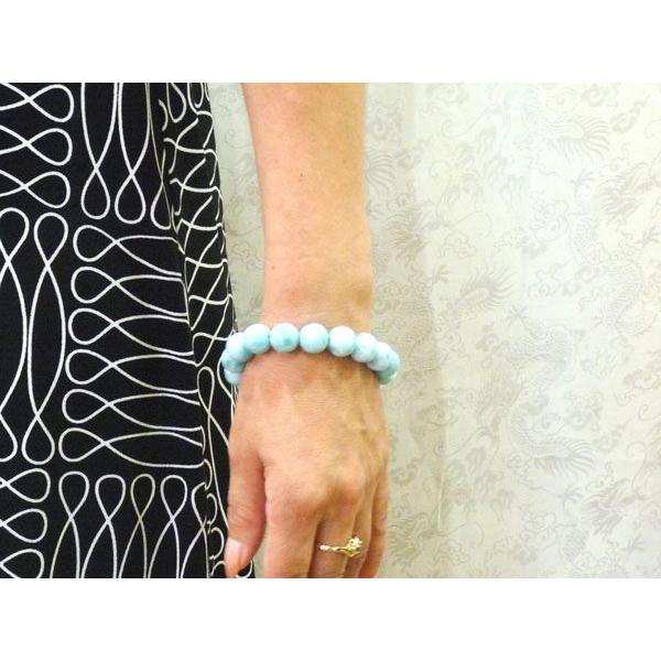 ラリマー 曹灰針石 パワーストーン 天然石ブレスレット 12mm玉 |  | 03