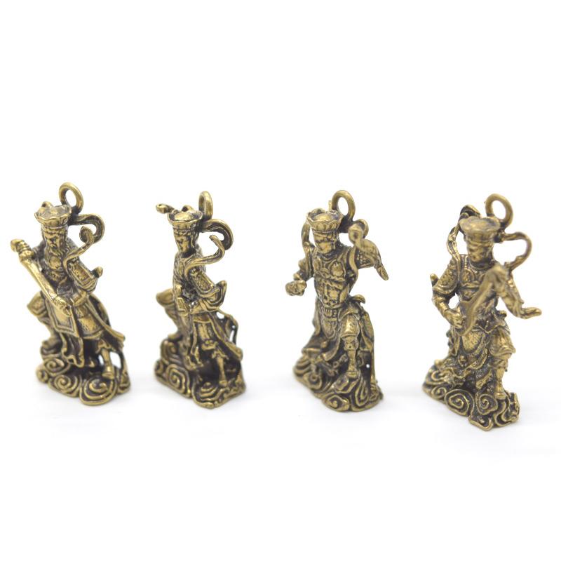 【メール便OK】 四天王 四大王 持国天 増長天 広目天 多聞天 四体セット  銅製置物 ミニチュアサイズ 風水インテリア 4cm |  | 01
