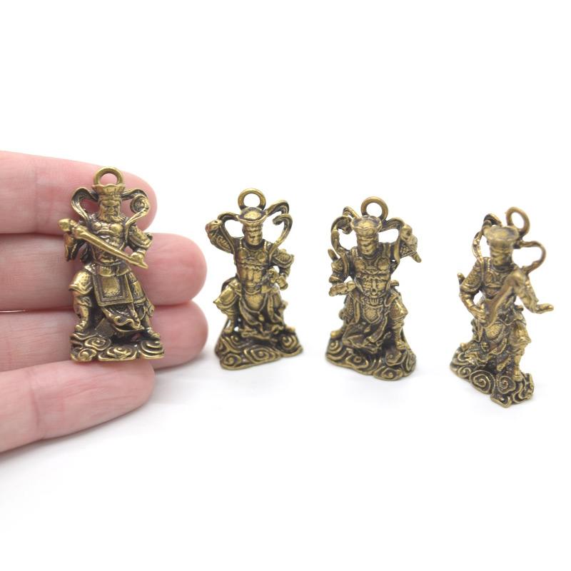 【メール便OK】 四天王 四大王 持国天 増長天 広目天 多聞天 四体セット  銅製置物 ミニチュアサイズ 風水インテリア 4cm |  | 04