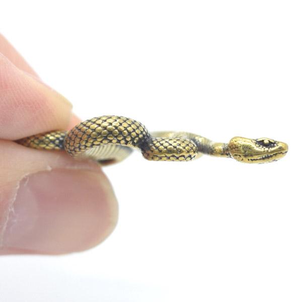 メール便OK】 巳 蛇の置物 ミニチュア 金属製 4cm : 横浜中華街龍