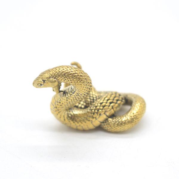 【メール便OK】 巳 蛇の置物 3cm 金属製 縦型 ミニチュア |  | 02