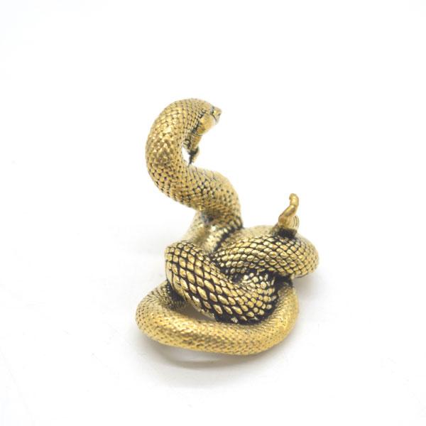 【メール便OK】 巳 蛇の置物 3cm 金属製 縦型 ミニチュア |  | 03