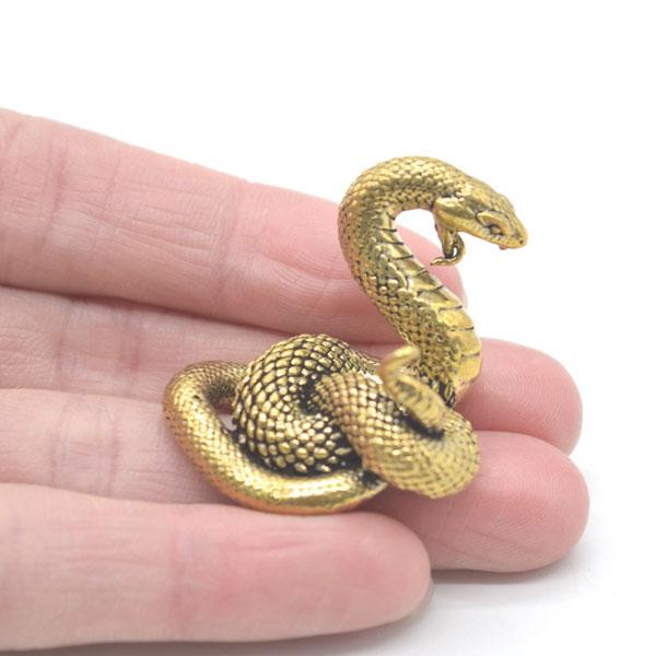 【メール便OK】 巳 蛇の置物 3cm 金属製 縦型 ミニチュア |  | 04