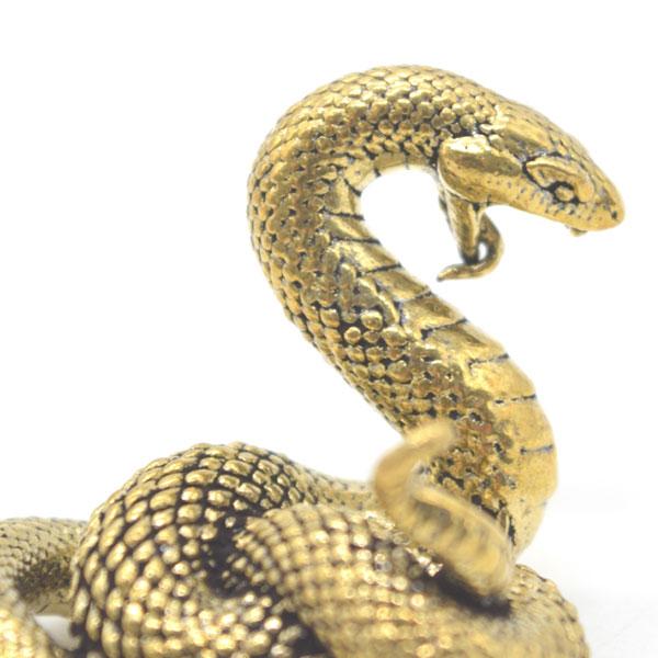 【メール便OK】 巳 蛇の置物 3cm 金属製 縦型 ミニチュア |  | 05