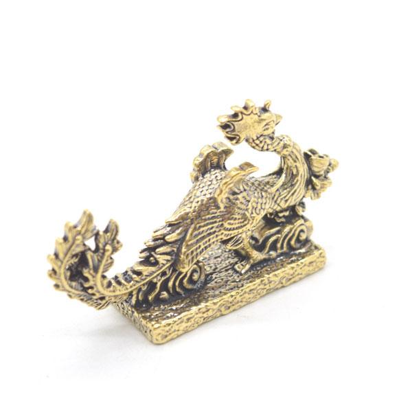 【メール便OK】 鳳凰 置物 4cm ミニチュア 金属製 横長型 台座付き |  | 04