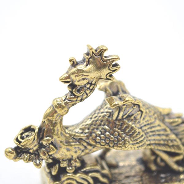 【メール便OK】 鳳凰 置物 4cm ミニチュア 金属製 横長型 台座付き |  | 07