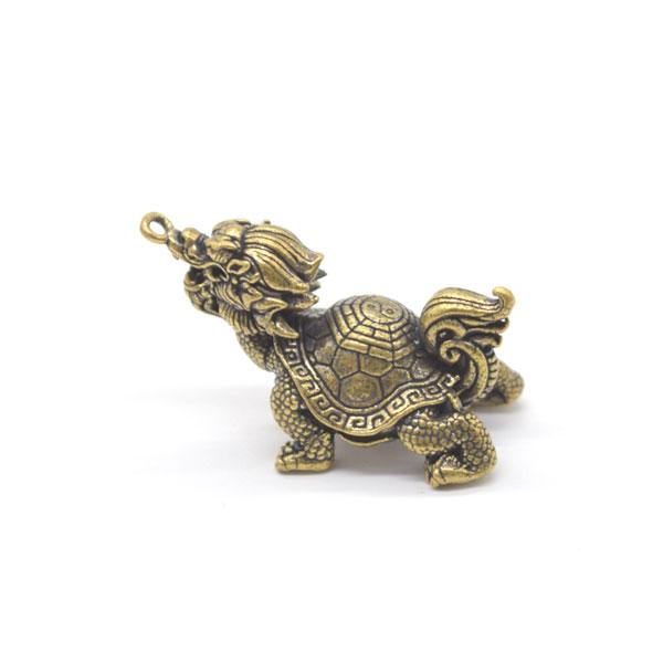 【メール便OK】ドラゴンタートル 龍亀 ロングイ ミニチュア 陰陽印 金属製置物 4cm |  | 01