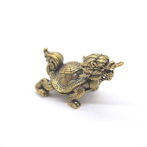 【メール便OK】ドラゴンタートル 龍亀 ロングイ ミニチュア 陰陽印 金属製置物 4cm |  | 04