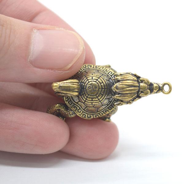 【メール便OK】ドラゴンタートル 龍亀 ロングイ ミニチュア 陰陽印 金属製置物 4cm |  | 06