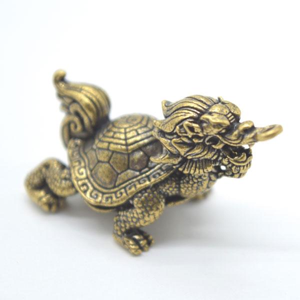 【メール便OK】ドラゴンタートル 龍亀 ロングイ ミニチュア 陰陽印 金属製置物 4cm |  | 07