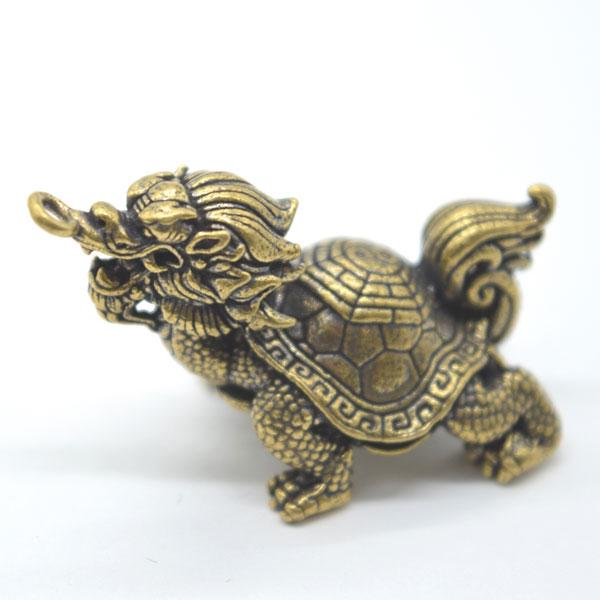 【メール便OK】ドラゴンタートル 龍亀 ロングイ ミニチュア 陰陽印 金属製置物 4cm |  | 08