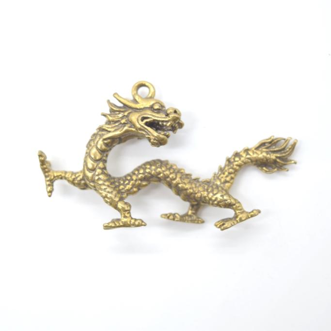 【メール便OK】辰 龍の置物 ミニチュア 銅製 3cm 壁掛け パーツ仕様 四神 | 