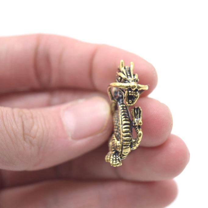 【メール便OK】 龍 ドラゴン ミニチュア 吊り下げタイプ 銅製置物 四神 3cm |  | 03